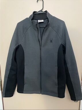 Spyder Men's Gray and Black Lightweight Full-Zip Jacket